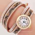 2015 New Fashion Hot Colorful women watches Weave Rivet Leather bracelet wrap watch